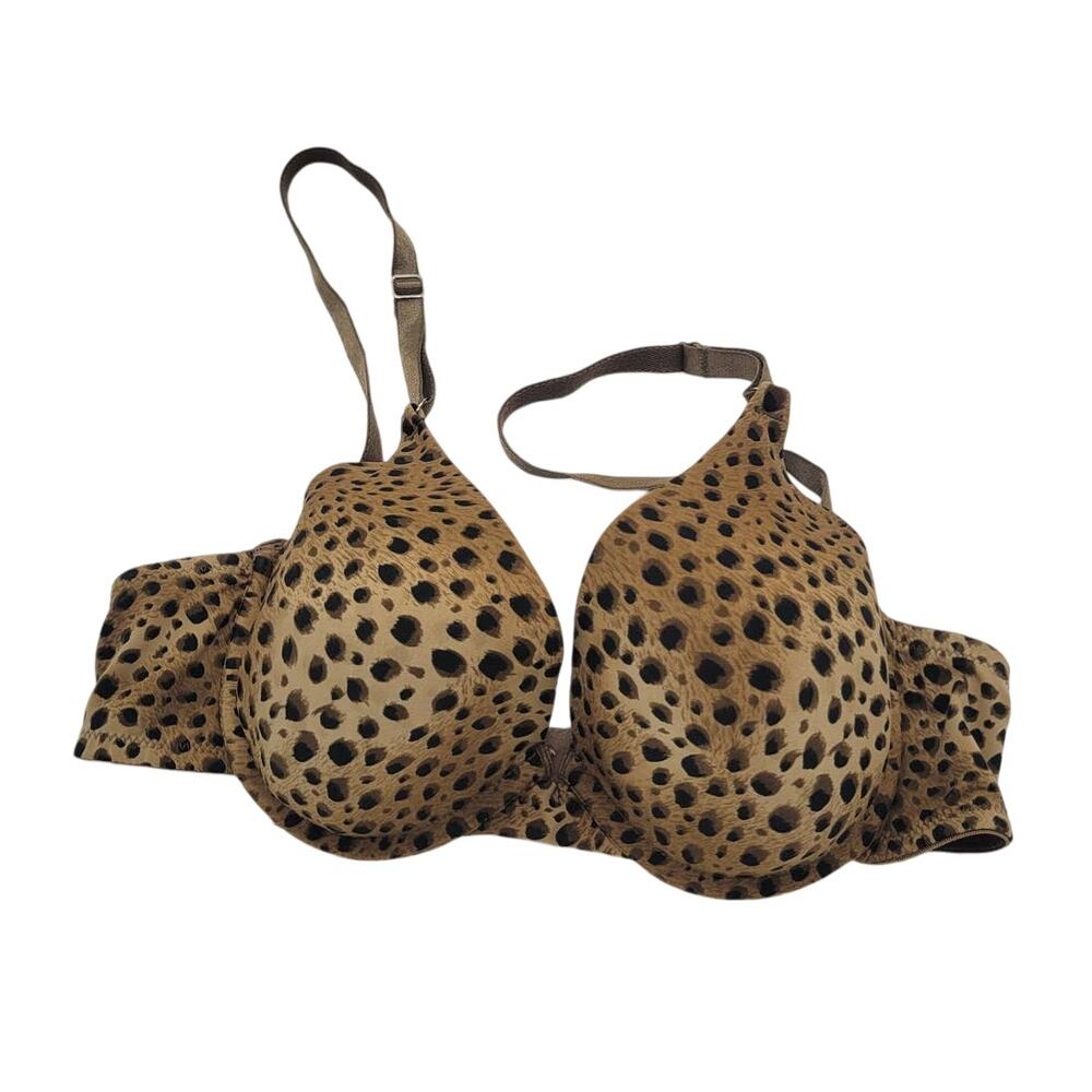 Maidenform Brown Black Leopard Animal Print Full Coverage Underwire Bra Size 34B